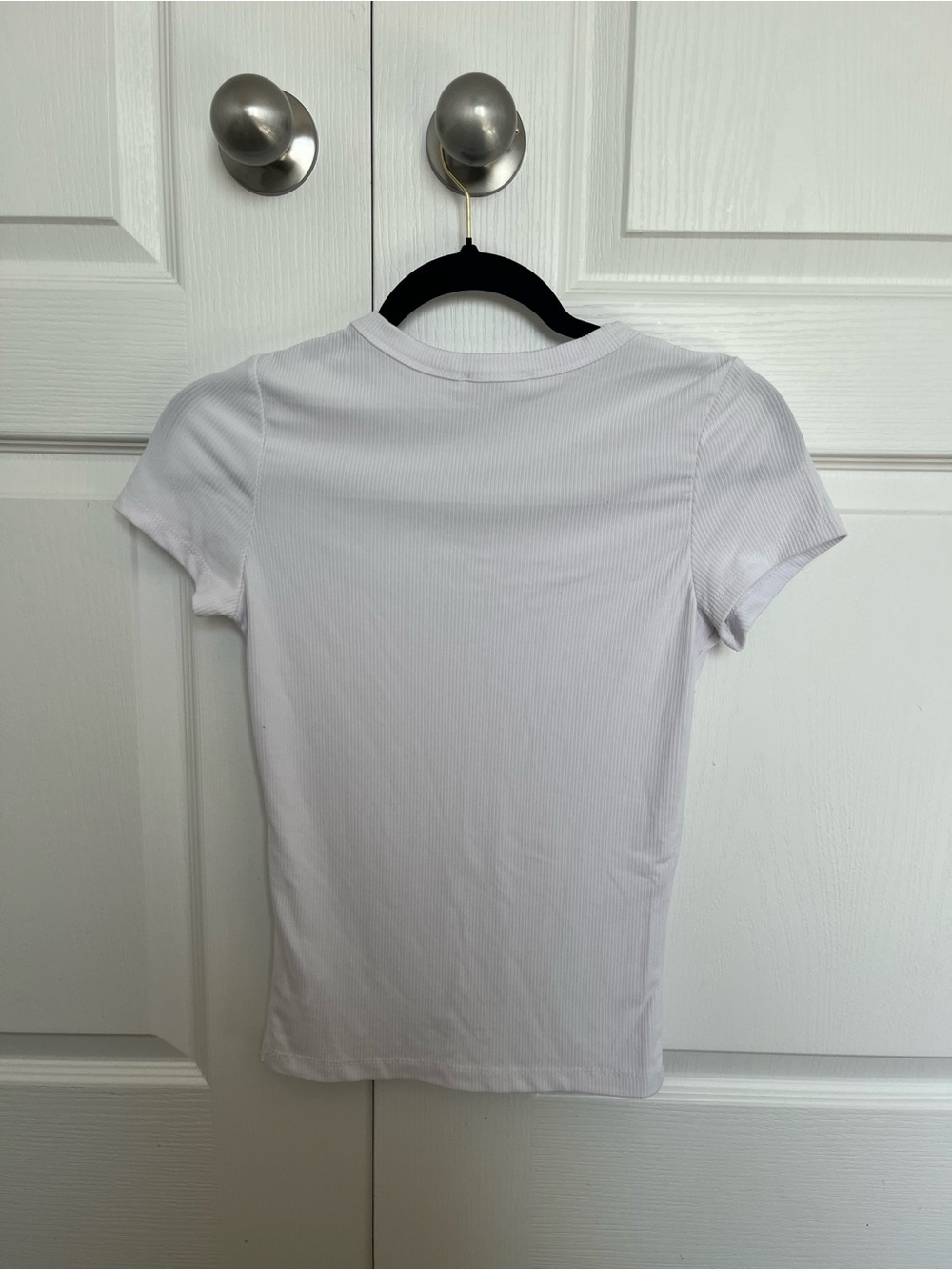 White Ribbed Tee NWOT - Picture 2 of 3